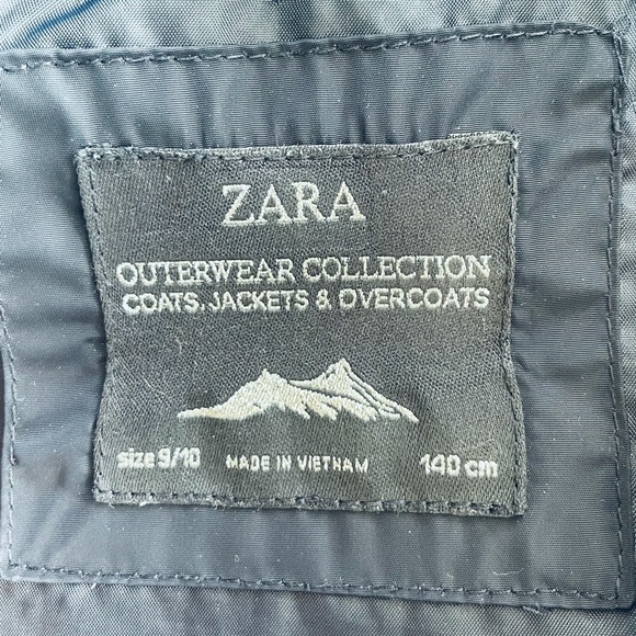 Navy blue zara puffer jacket size 9/10 - Picture 2 of 2